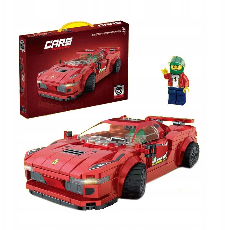 322PCS Model Samochodu Edukacyjne Klocki Konstrukcyjne dla Dzieci czerwony