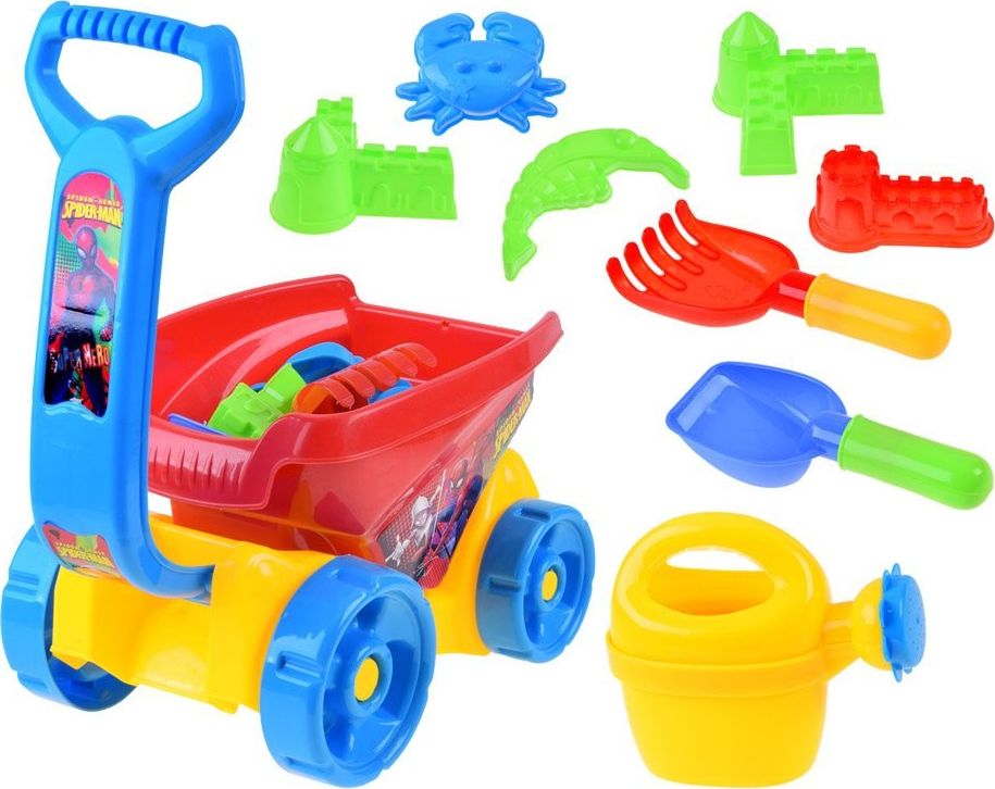 Jokomisiada Wózek do piaskownicy foremki grabki konewka ZA3117