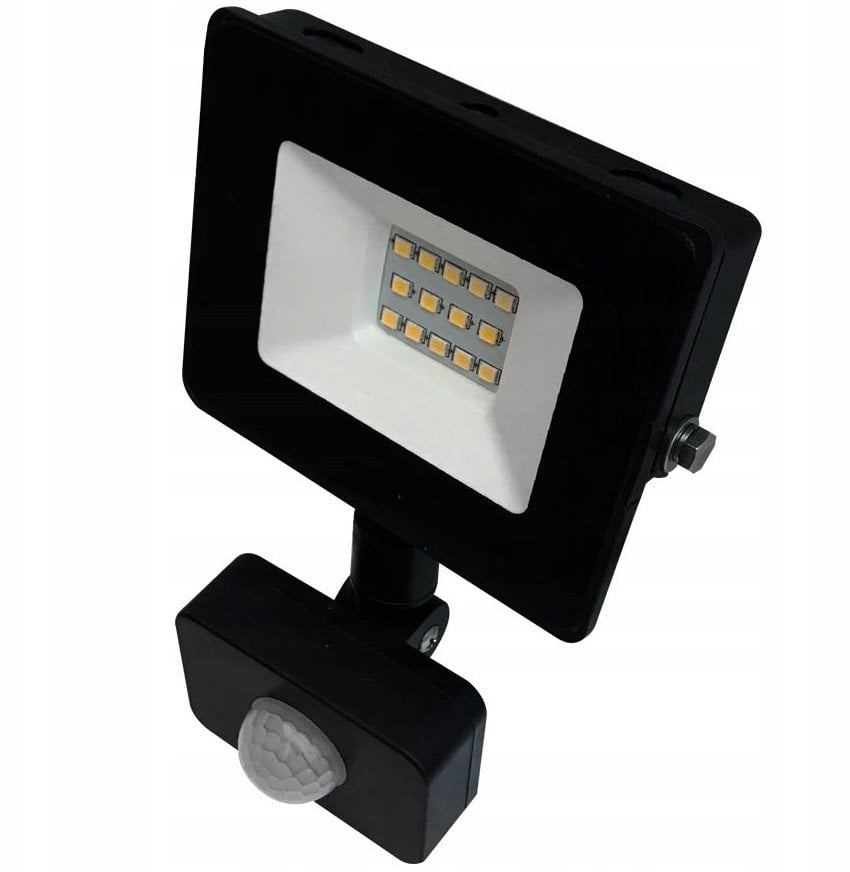 NAŚWIETLACZ LED SMD KASTEL 10W 4000K 800LM IP65 CZARNY CZ. PIR C64-S-LFK-010BL-4K