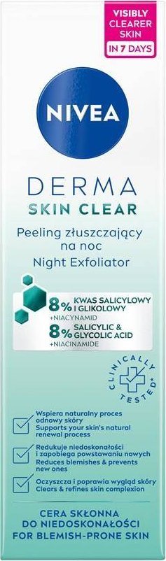 Nivea Derma Skin Clear peeling złuszczający na noc 40ml