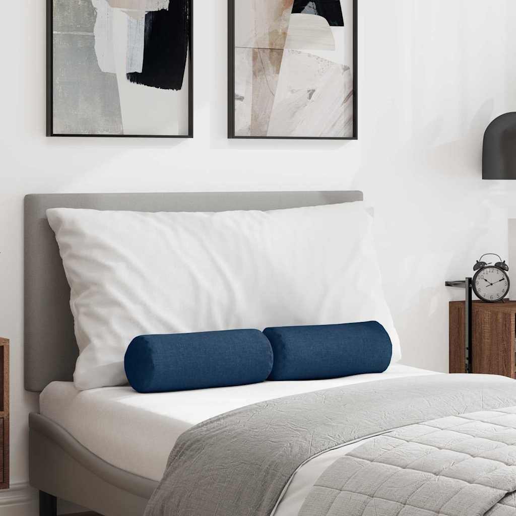 vidaXL Poduszki Wałkowe 2 pcs Niebieski 15 x 40 cm tkanina