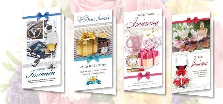 Top Graphic Karnet DL De Lux. Imieniny MIX (10szt)