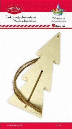 Titanum Drewniane zawieszki 3D choinki 2szt