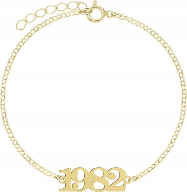 Radziszewska Jewellery Pozłacana Bransoletka Data Rocznik Dedykacja