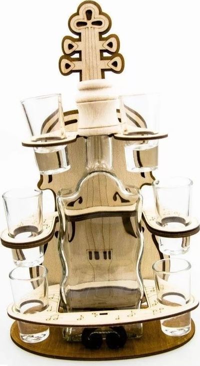 Anapol Karafka na alkohol 0,5 l SKRZYPCE z 6 kieliszkami