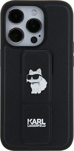 Karl Lagerfeld KLHCN61GSACHPK iPhone 11 / Xr 6.1" czarny/black hardcase Gripstand Saffiano Choupette Pins
