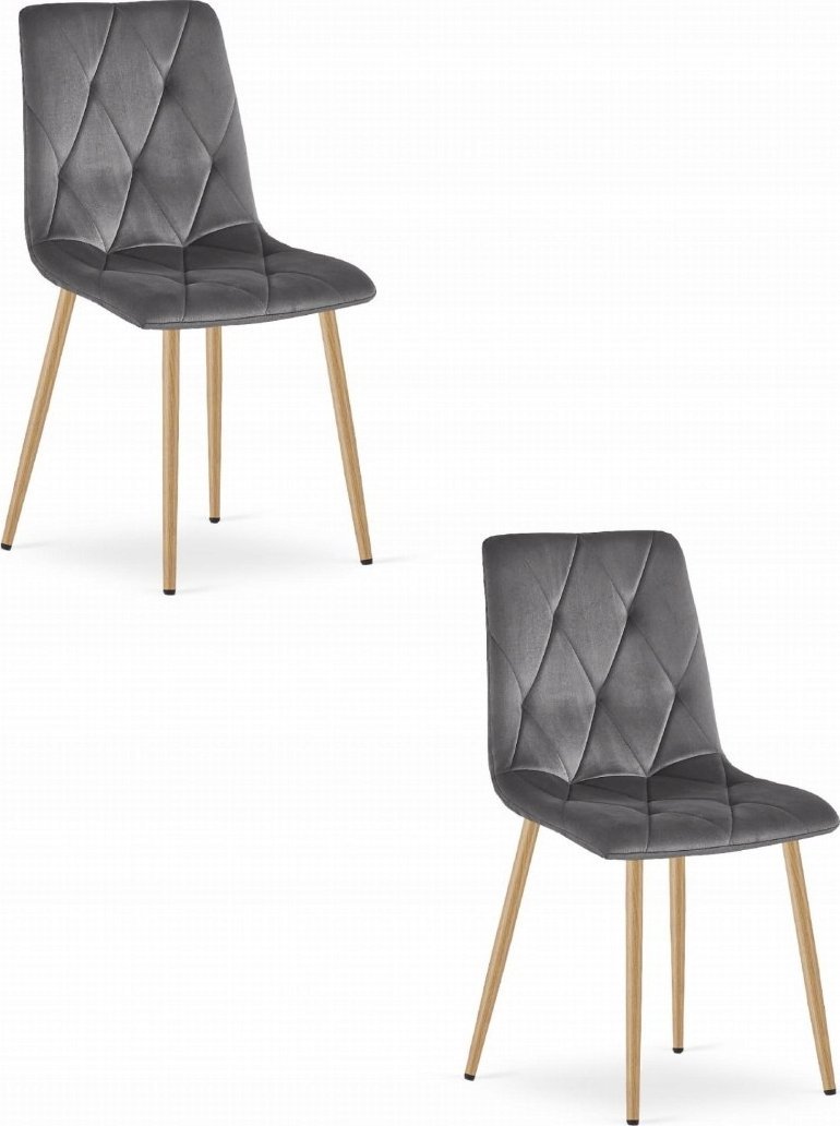 Leobert Krzesło LIBRA - ciemny szary aksamit / nogi kolor drewna x 2