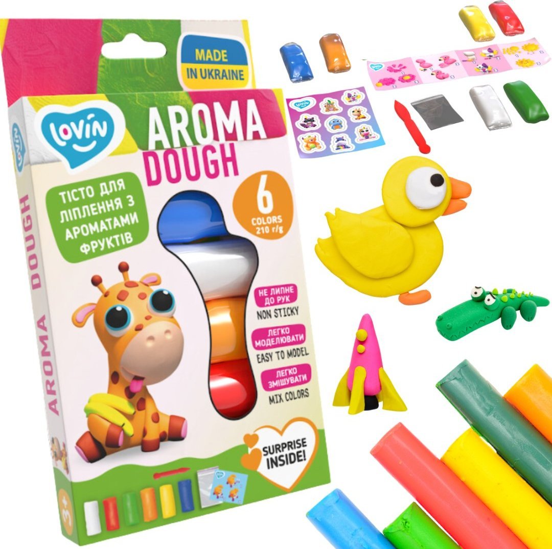 Zestaw ciastoliny 6 kolorów AROMA 41178