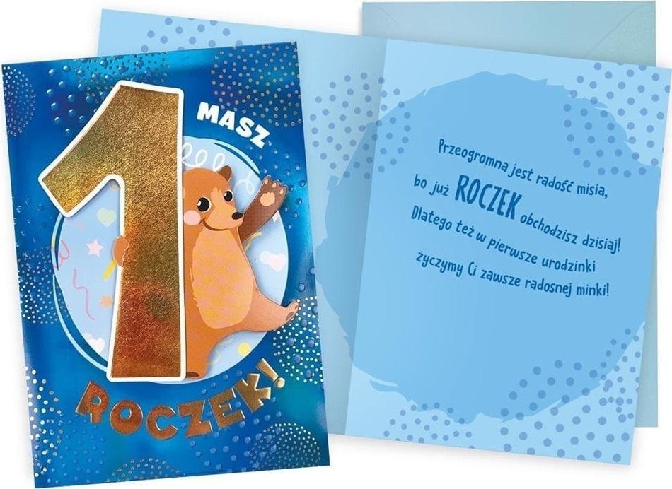 KUKARTKA Karnet Roczek miś