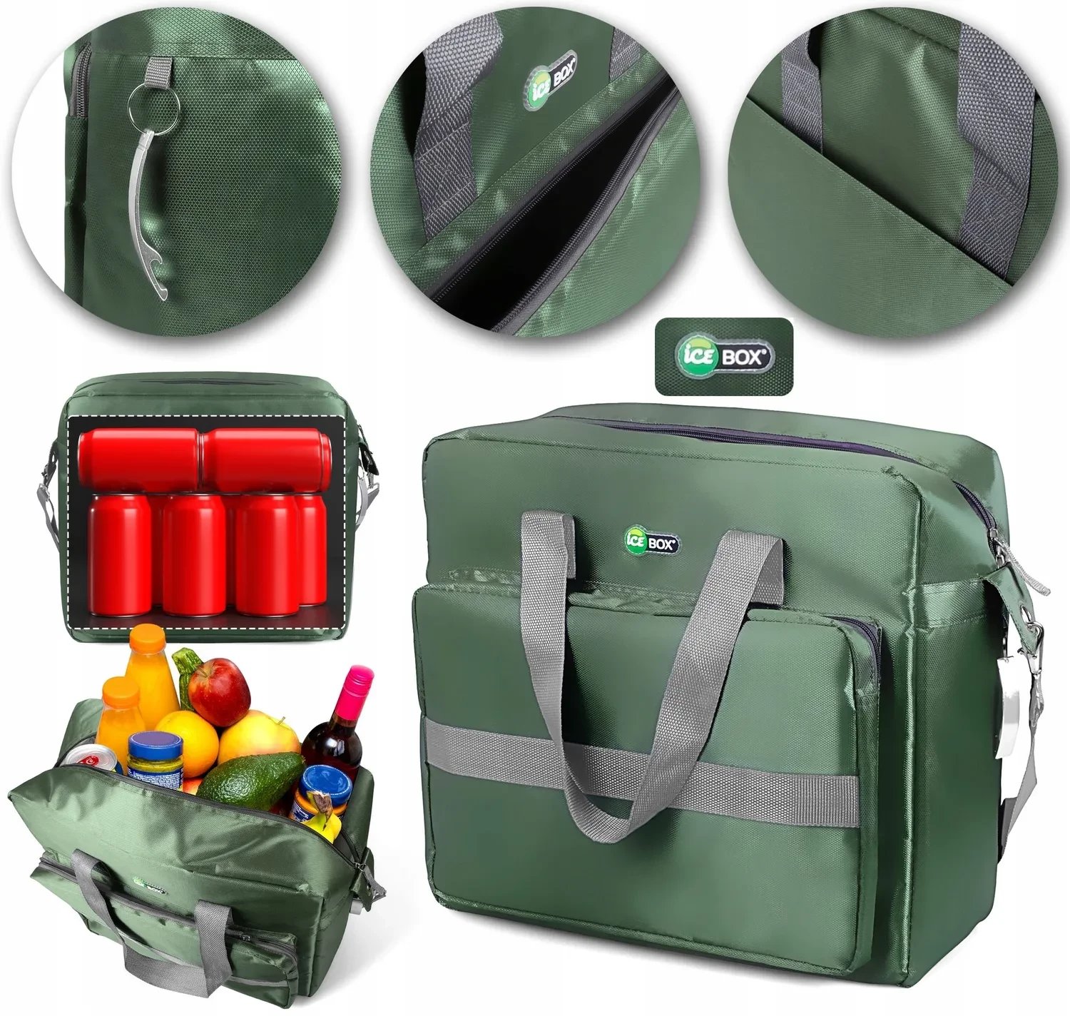 TORBA TERMICZNA TL30 PLAŻOWA PIKNIKOWA lodówka TURYSTYCZNA DUŻA 30L ICE BOX