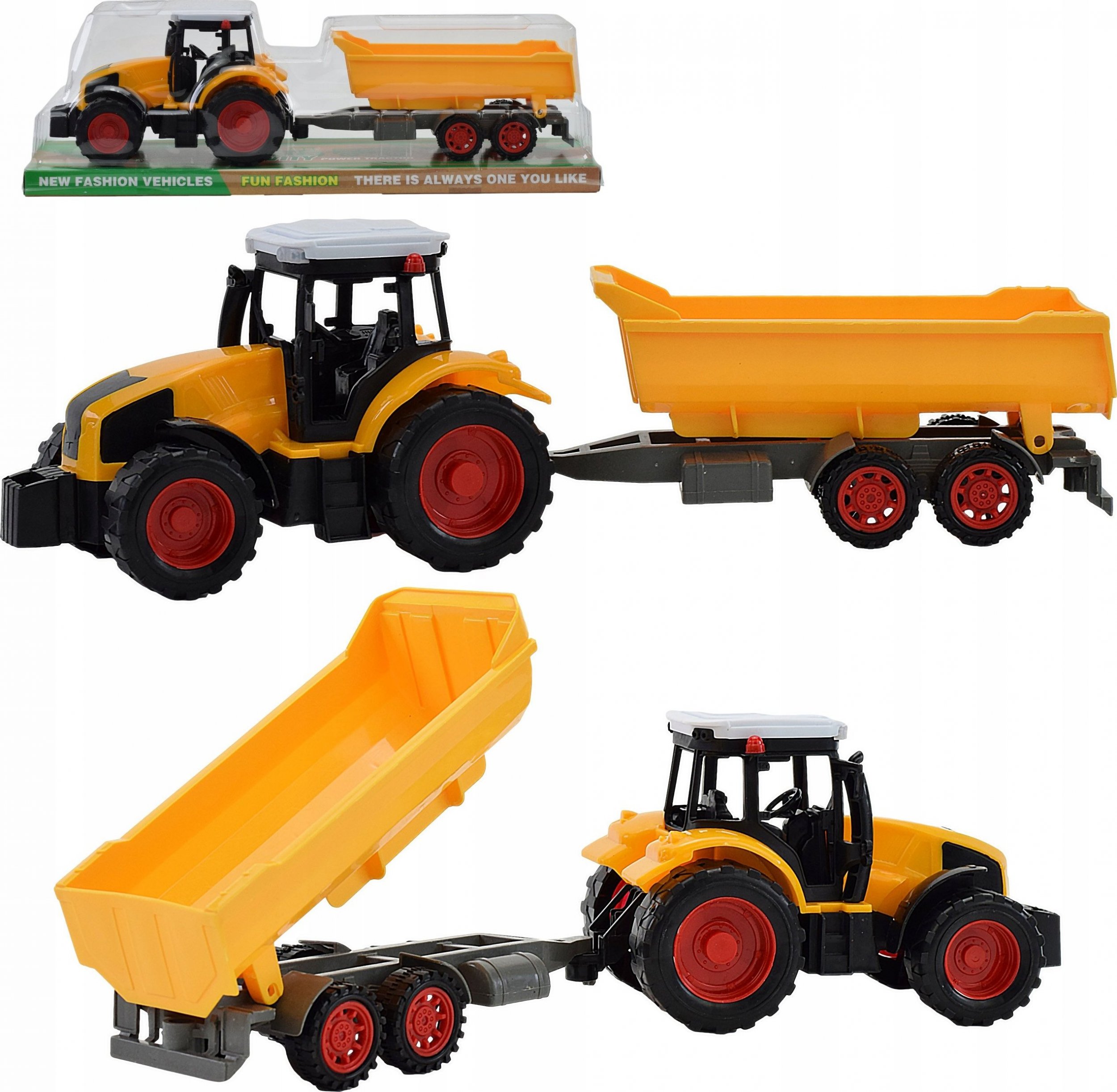 Skleplolki TRAKTOR CIĄGNIK Z NAPĘDEM PRZYCZEPA KIPER ZABAWKA