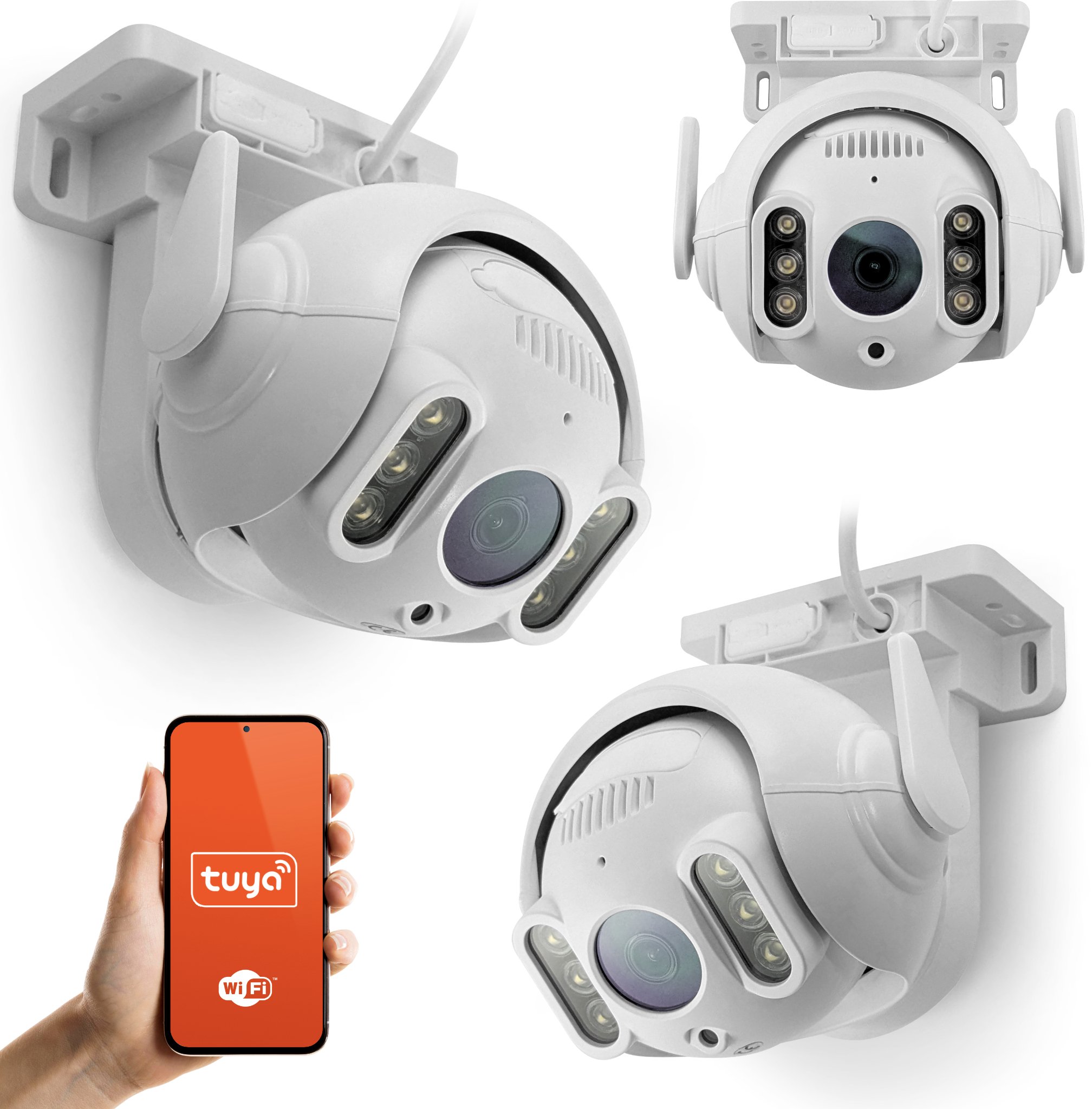 Kamera Obrotowa PTZ Zewnętrzna IP Tuya WiFi 1080p Diody IR Detekcja Ruchu