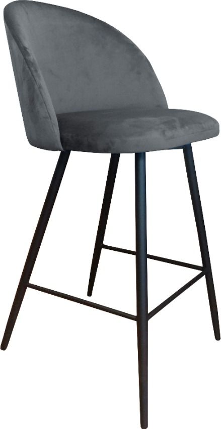 Atos Hoker CLAUDINE BL VELVET ciemno szary z oparciem ATOS