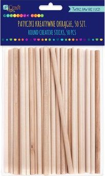 DP Craft Patyczki kreatywne DPCRAFT okrągłe naturalne 15cm 50szt. Dalprint