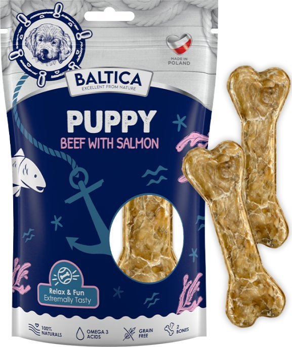 Baltica Kości dla szczeniąt - Puppy Beef with Salmon 2 szt - Baltica