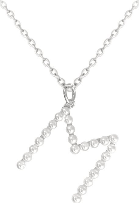 Minet MINET Srebrny naszyjnik PERŁY litera M z perłami