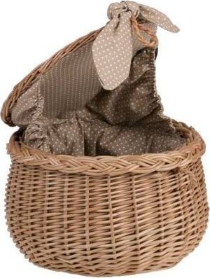 WickerPL Decor Wiklinowy Pojemnik z Obszyciem Pastelowym 22 H15 cm