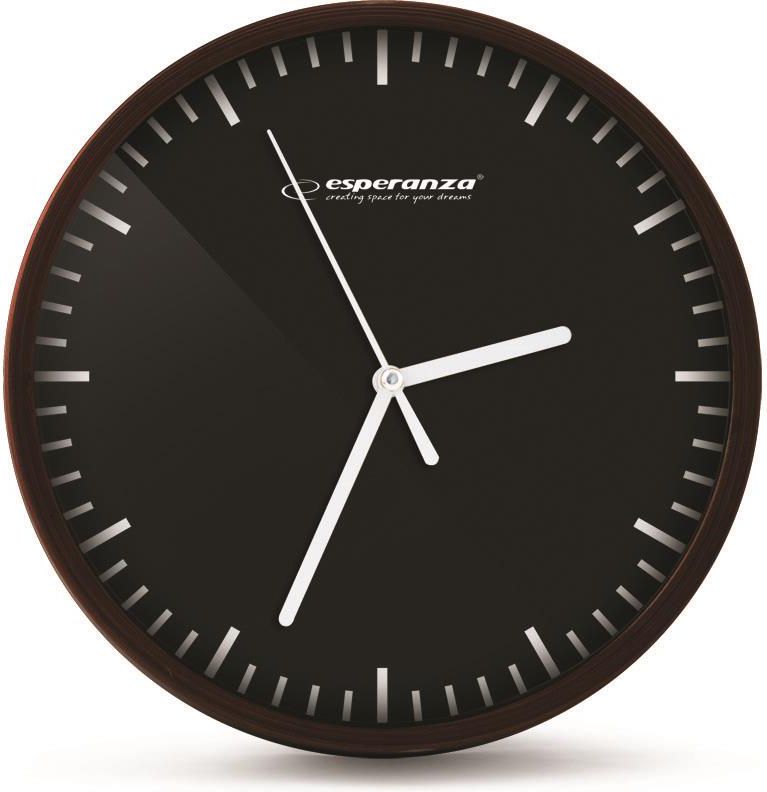 Esperanza Zegar ścienny Budapest czarny (EHC010K)