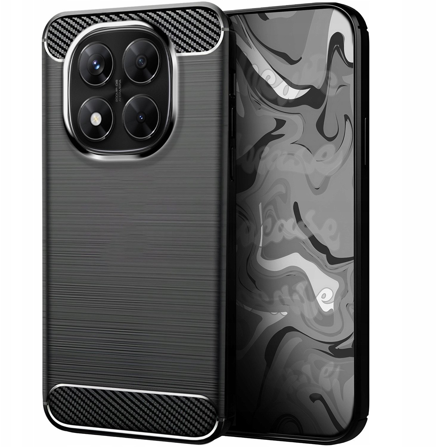 Etui do Redmi Note 14 Pro 5G / 14 Pro Plus 5G (Czarne, Pancerne, Karbonowe)