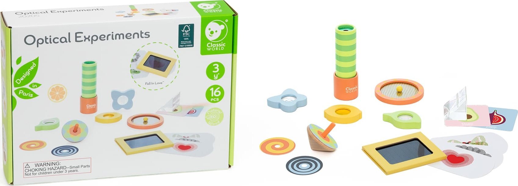 Classic World CLASSIC WORLD Eksperymenty Optyczne Zestaw Sensoryczny Trening Zmysłów 16 el.