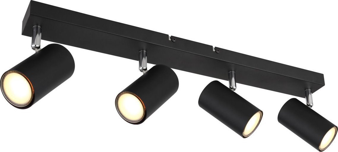 Lampa sufitowa Globo Lampa nasufitowa Robby 57911-4B kierunkowa czarna chrom