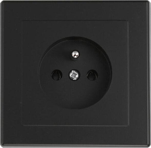 Düwi Gniazdo pojedyncze z uziemieniem IP20 16A 250V Podtynkowe Czarny mat