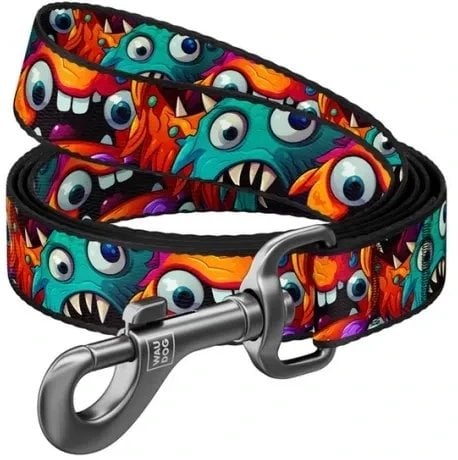 WAUDOG Nylonowa Smycz dla Psa 25mm/200cm Potworki L-XXL