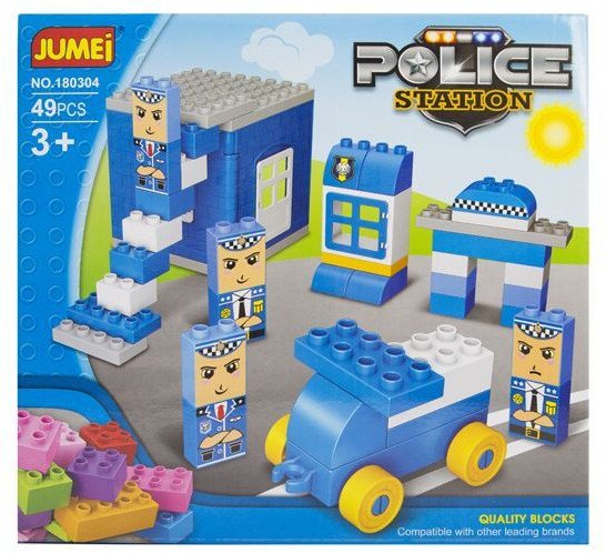 Klocki Jumei 3+ KOMISARIAT POLICJA 49 elementów, 28x26cm