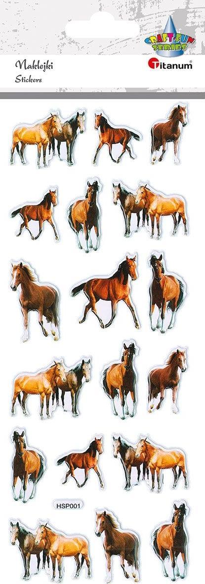 Titanum Naklejki wypukłe miękkie konie 18szt