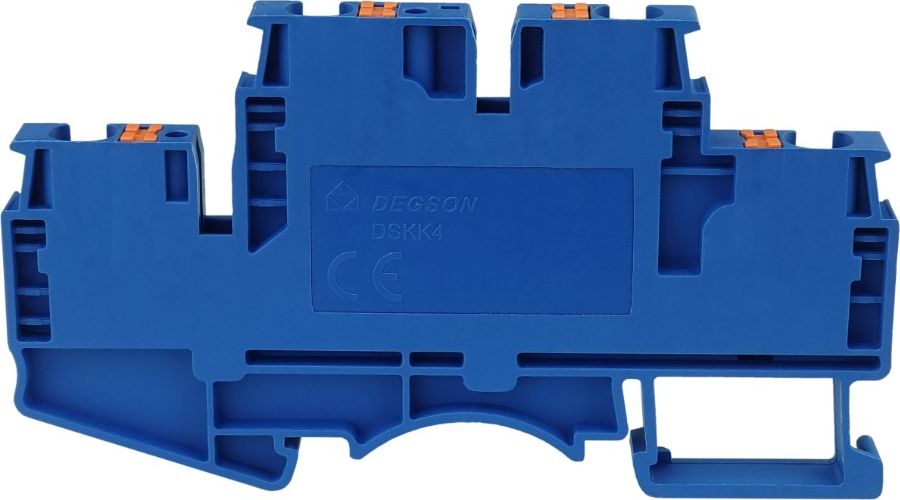 Degson Złączka szynowa zaciskowa niebieska 4mm2 2-piętrowa 4-przewodowa 5811