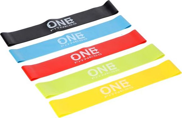 One Fitness Mini Band PBF-SET05 różne poziomy oporu w zestawie wielokolorowy 5 szt.
