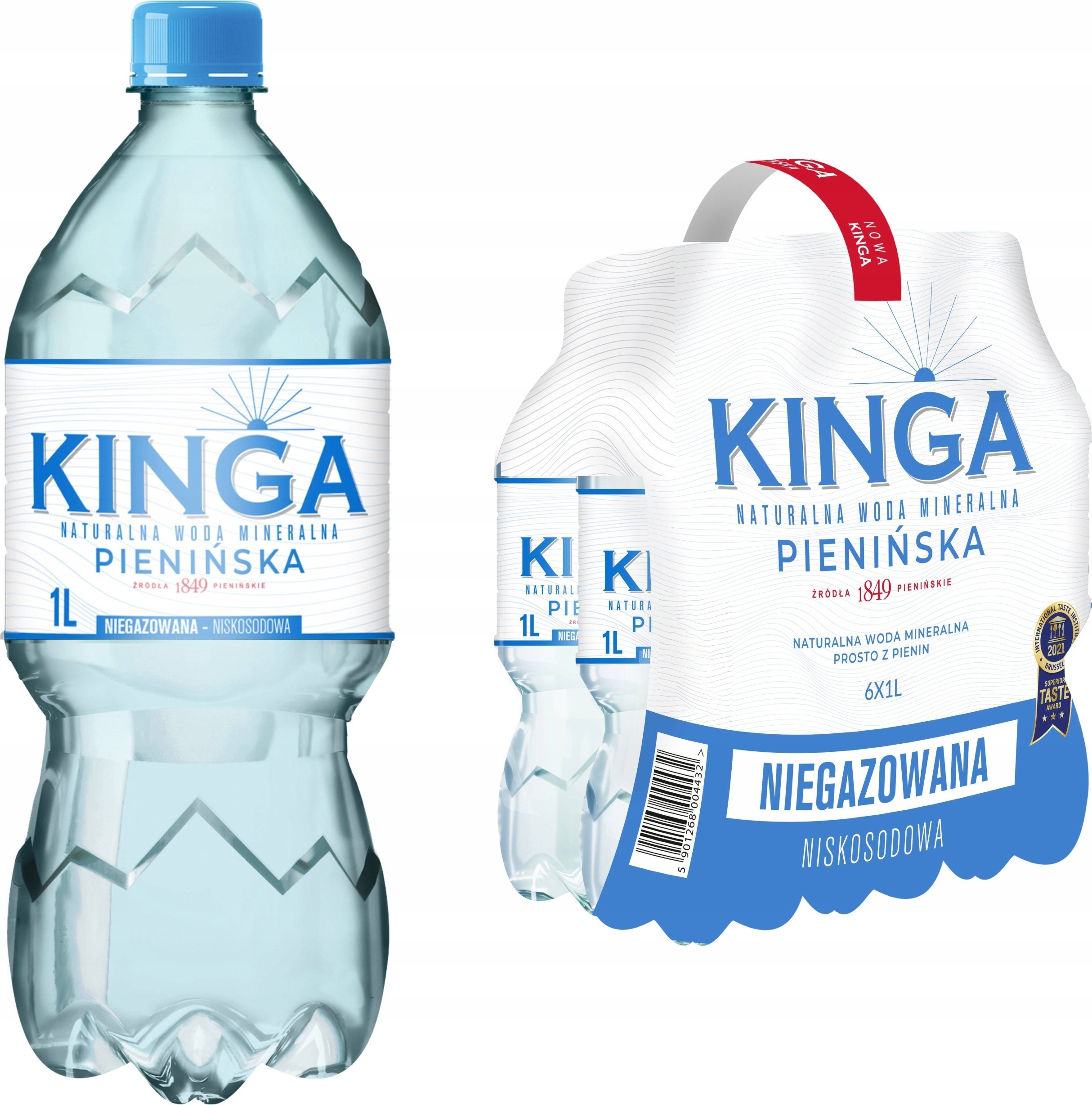 6x Naturalna Woda Mineralna Kinga Pienińska niegazowana 1000 ml