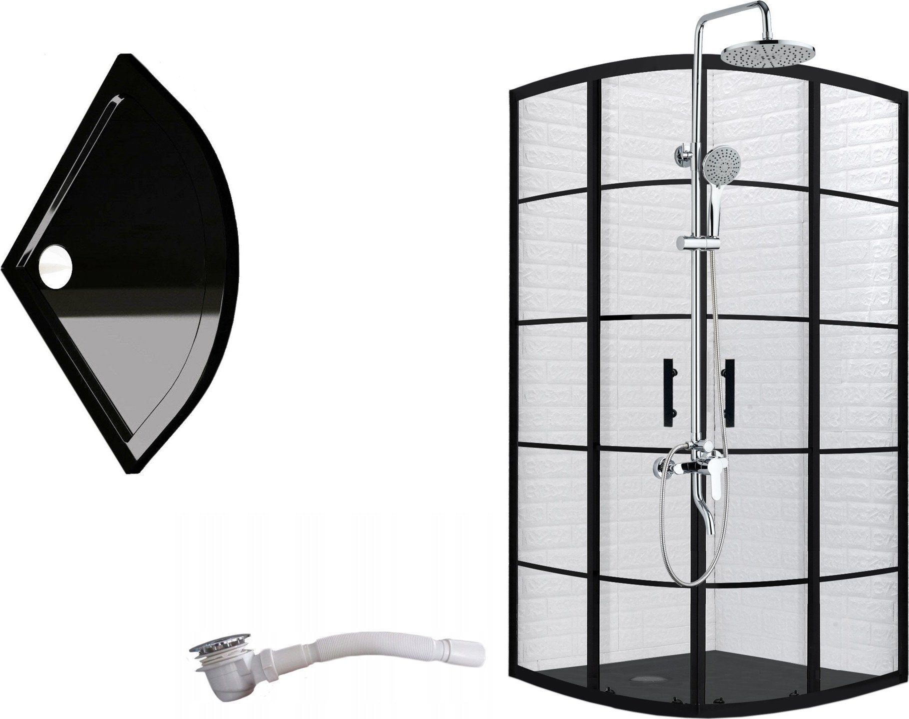 Toule Kabina prysznicowa BLACK LOFT 80 z deszczownicą