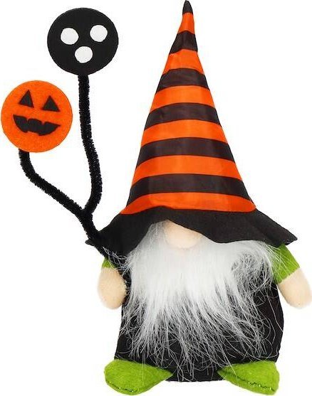 Springos Skrzat 20 cm ozdoba świąteczna krasnal na Halloween gnom z pomarańczowo-czarną czapeczką UNIWERSALNY