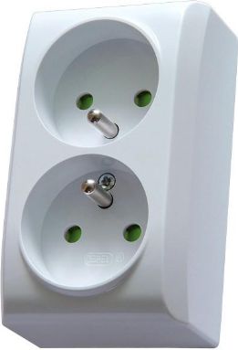 Ospel Gniazdo BIS podwójne natynkowe z uziemieniem i przesłonami IP20 brązowe (GN-2BZP/24)