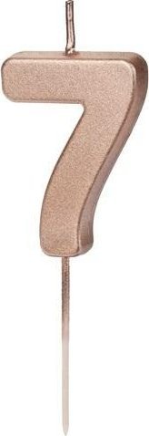 Świeczka urodzinowa 7 różowe złoto 4.5cm