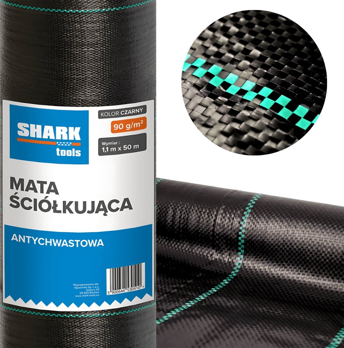 Agrotkanina mata ściółkująca 1.1x50m 90g/m2 Shark Tools