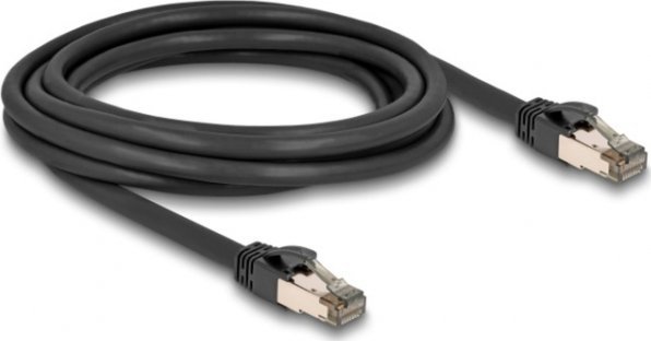 Delock DeLOCK RJ-45 network cable Cat.6a U/FTP ultra flexible (black, 3 meters, inner stainless steel jacket)
