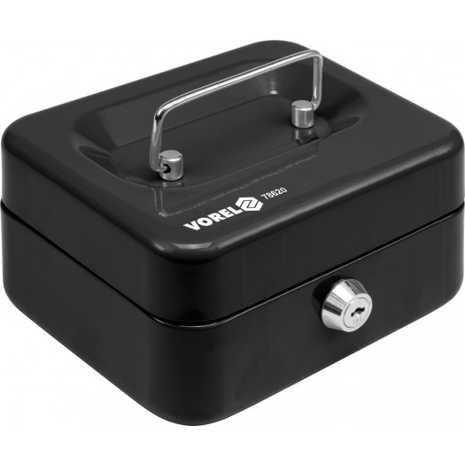 Vorel Kasetka na pieniądze czarna kluczyk 150x120x80mm (78620)