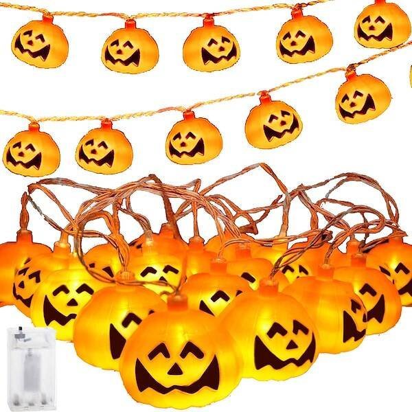 Springos Lampki na Halloween dynie girlanda łańcuch świetlny 20 LED UNIWERSALNY