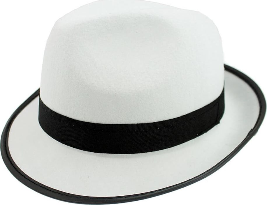 GoDan Kapelusz gangstera MICHAEL JACKSON biały z czarną lamówką - 1 szt. uniwersalny