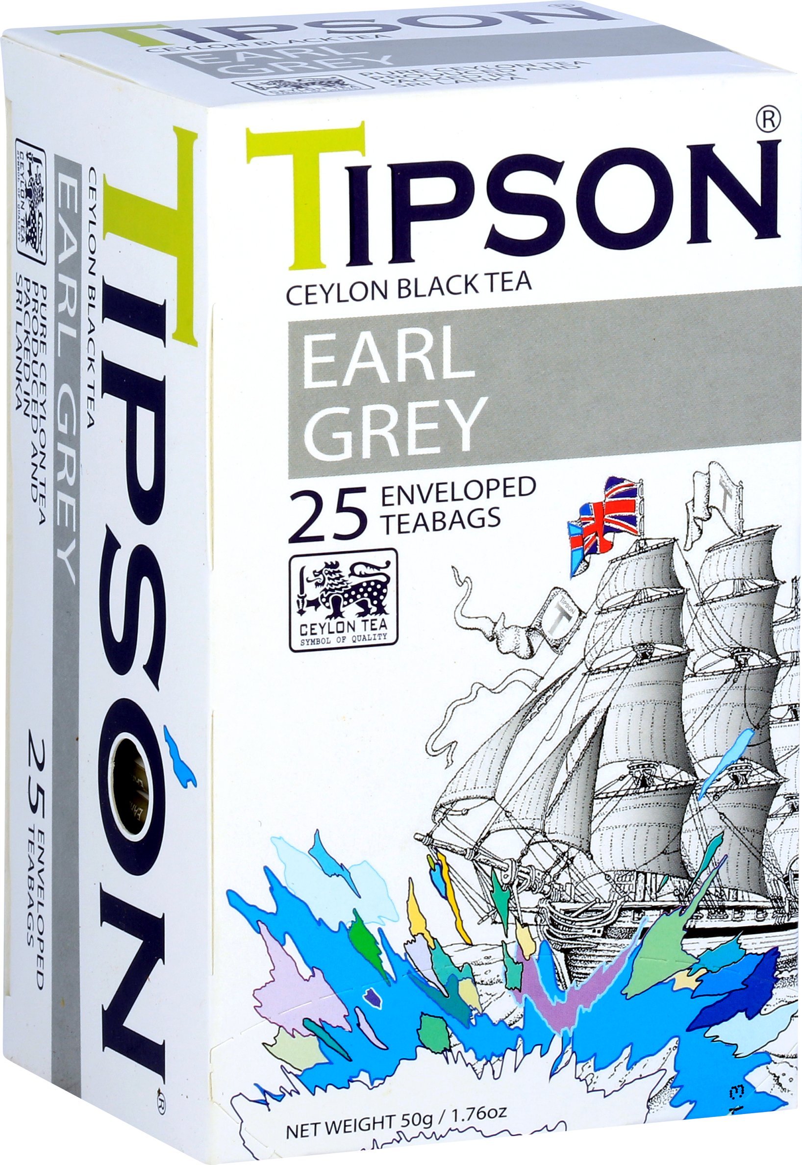 Tipson Tipson EARL GREY czarna herbata cejlońska bergamotka - w kopertach 25 x 2 g