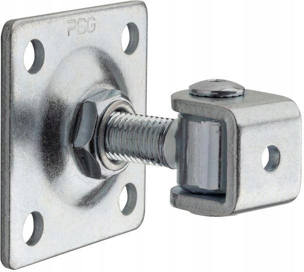 Zawias PSG 61.018.01 z szyldem 80x80x3mm - gwint M16 (regulowany, ucho ocynkowane)