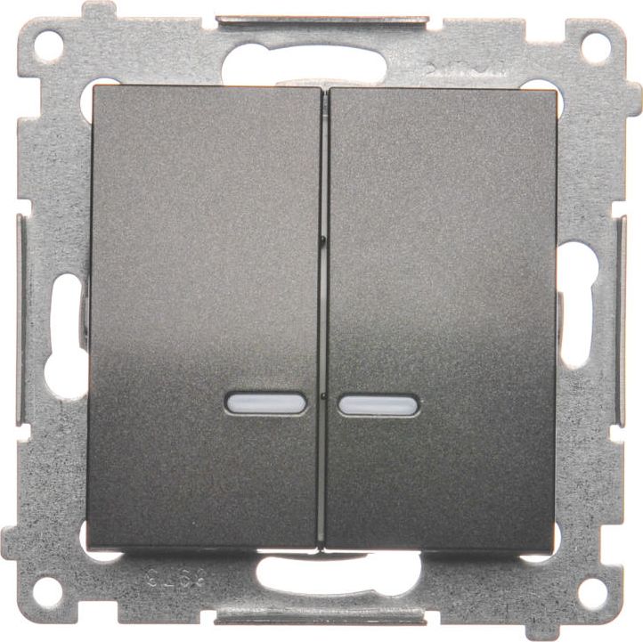 Kontakt-Simon Łącznik świecznikowy podświetlany antracyt - DW5BL.01/48