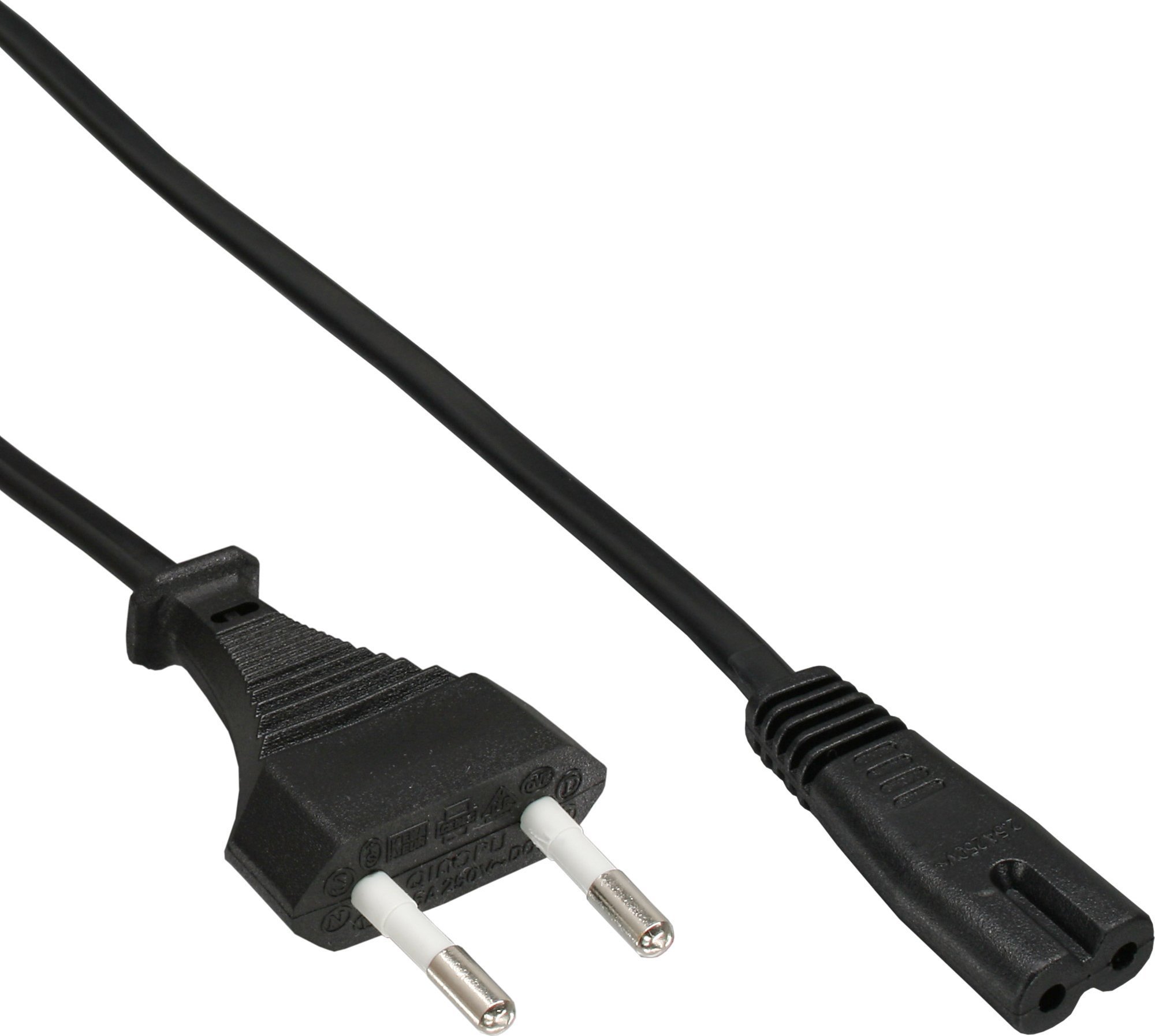 Kabel zasilający InLine Inline® power cable, Italy CEE7/16 plug to Euro 8 C7 plug, black, 1.8m