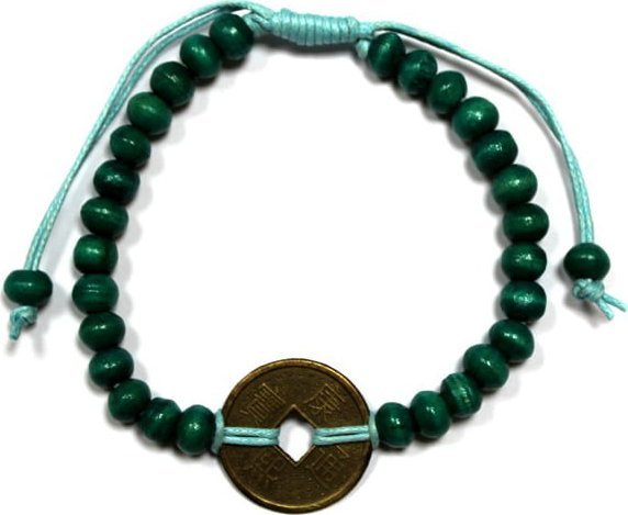 Lovrin Bransoletka szczęścia Feng Shui - Zielona