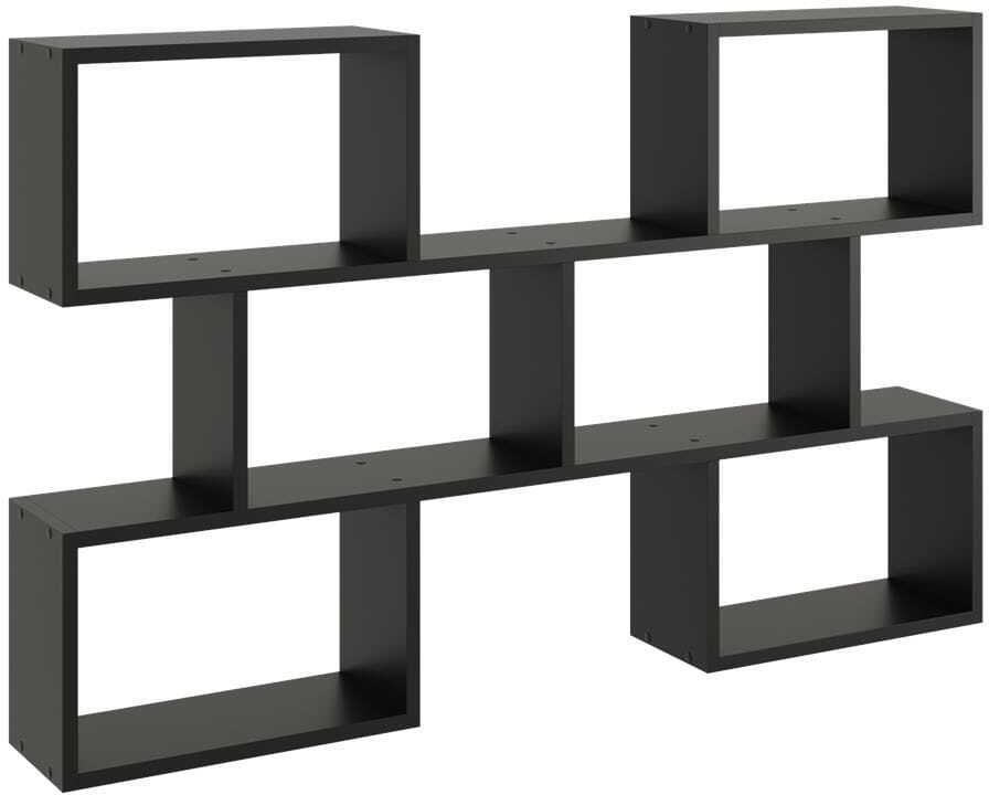 Regał ścienny, półka wisząca, 127x18x80 cm, czarny, mat