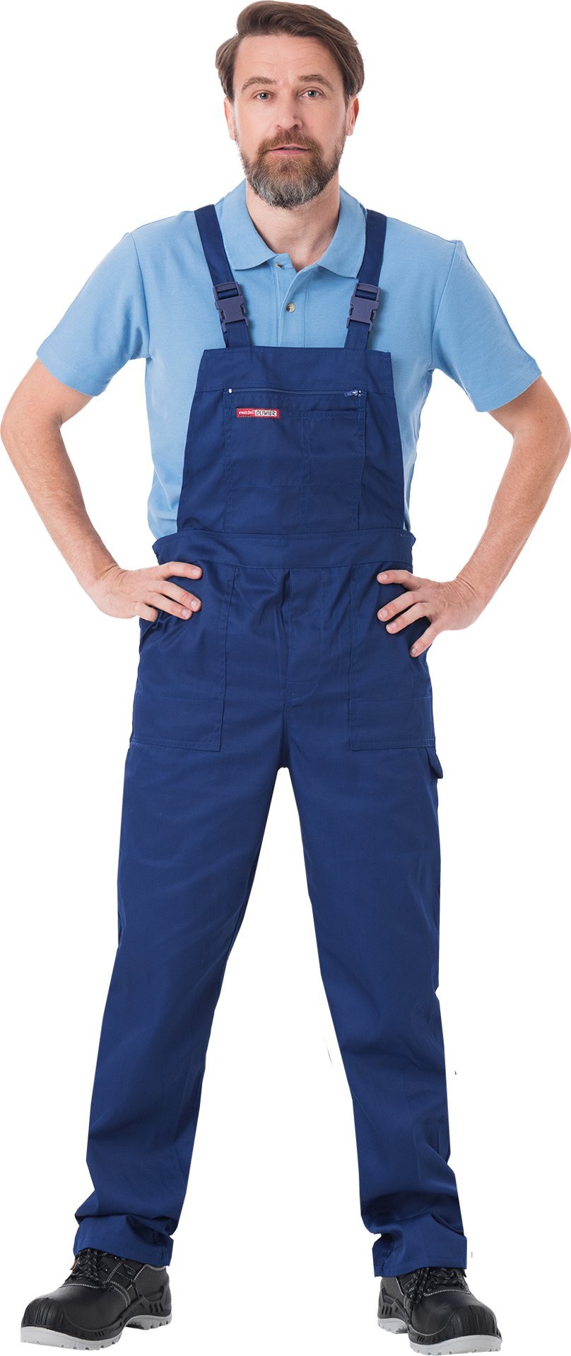 R.E.I.S. SO - Spodnie ochronne ogrodniczki OLIWIER - niebieski 182x86