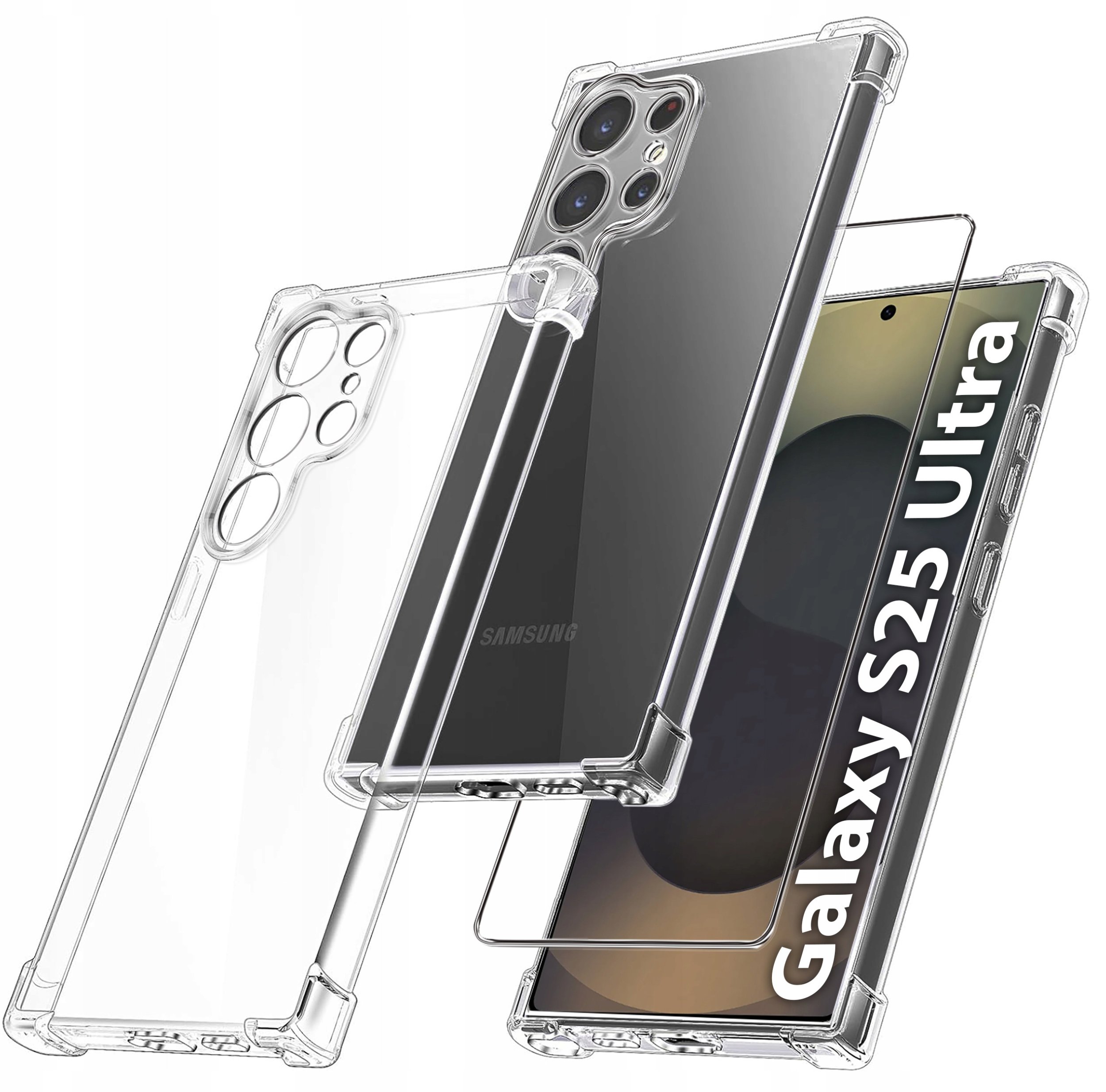 Etui do Samsung Galaxy S25 Ultra PANCERNE CASE SILICON GUMOWE SLIM +SZKŁO