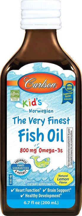Carlson Labs Carlson Labs - Kid's Olej Rybny, 800mg, Cytryna, 200 ml